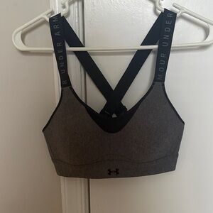 Under Armour Black and Gray Crossback Bra